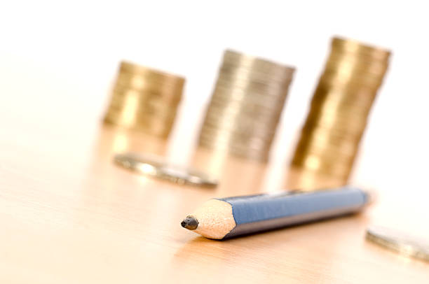 Stack of coins, coins set in groups , graphics for illustrations