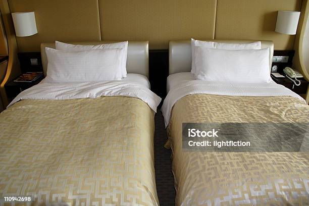 Two Beds Stock Photo - Download Image Now - Twin Bed, Bedroom, Above
