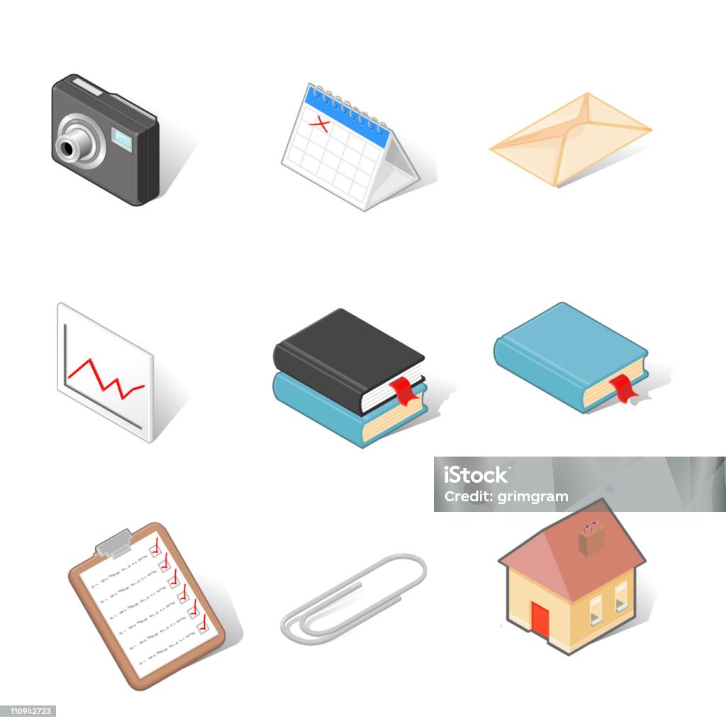 Isometric computador Conjunto de ícones - Vetor de Projeção isométrica royalty-free