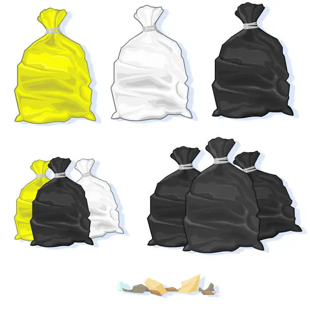 Vector illustration of Bin Bags