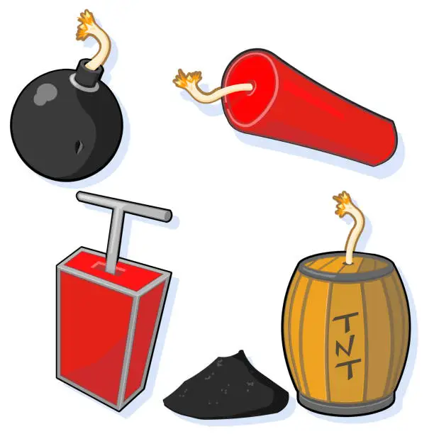 Vector illustration of Bombs