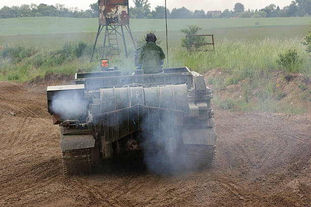 istock backside of a smoking tank 110944194
