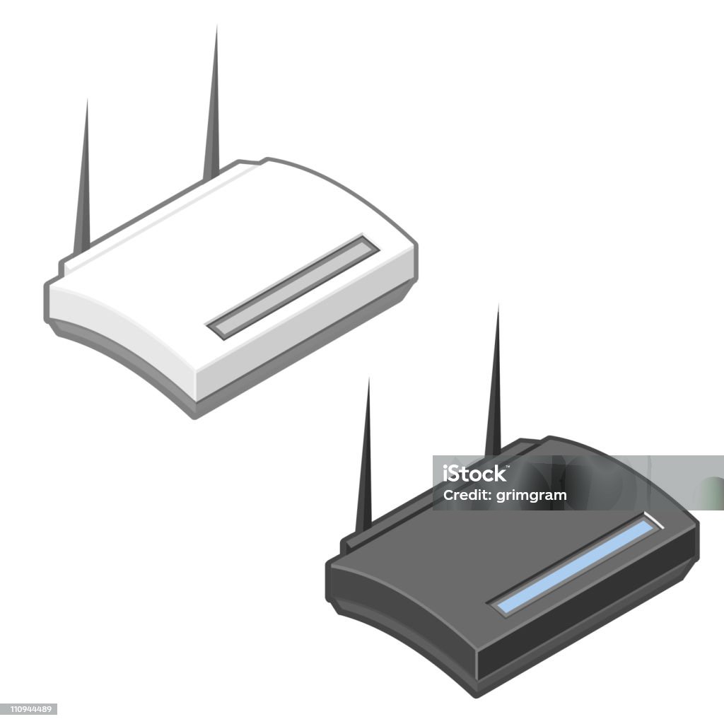 Ícone Isometric roteador sem fio - Vetor de Ilustração e Pintura royalty-free