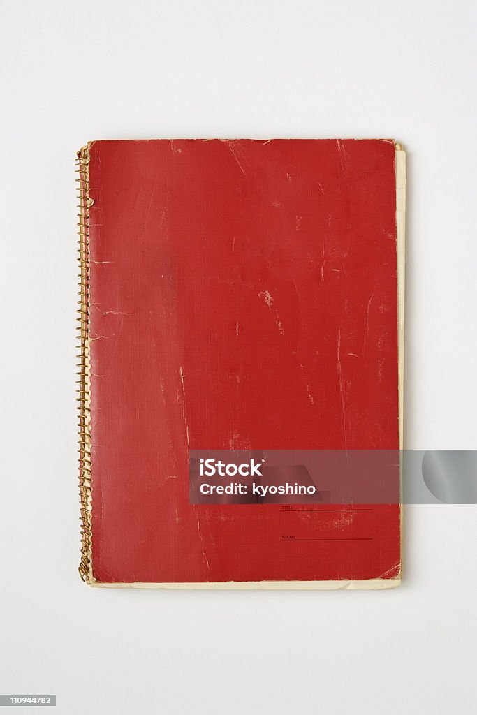 絶縁ショットの赤いリングノートに白背景 - ノートのロイヤリティフリーストックフォト