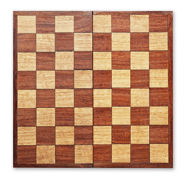 istock Old wooden chess board isolated. 110947679