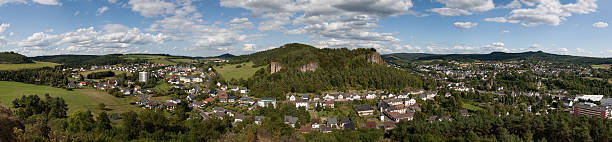 istock Panorama of Gerolstein from the Auberg (Germany) 110948527