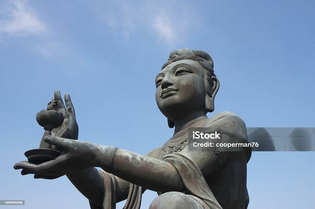 Estátua de Buddhistic Devas - Royalty-free Azul Foto de stock