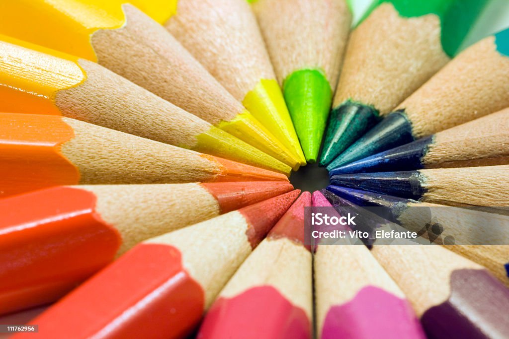 Colored Pencils On White Stock Photo - Download Image Now