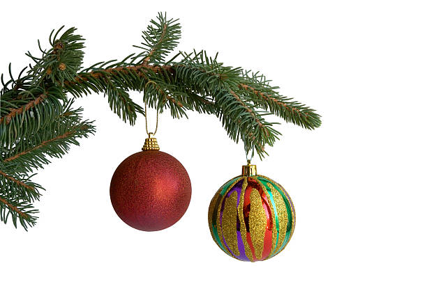 istock The fir-tree branch with christmas balls 111765823