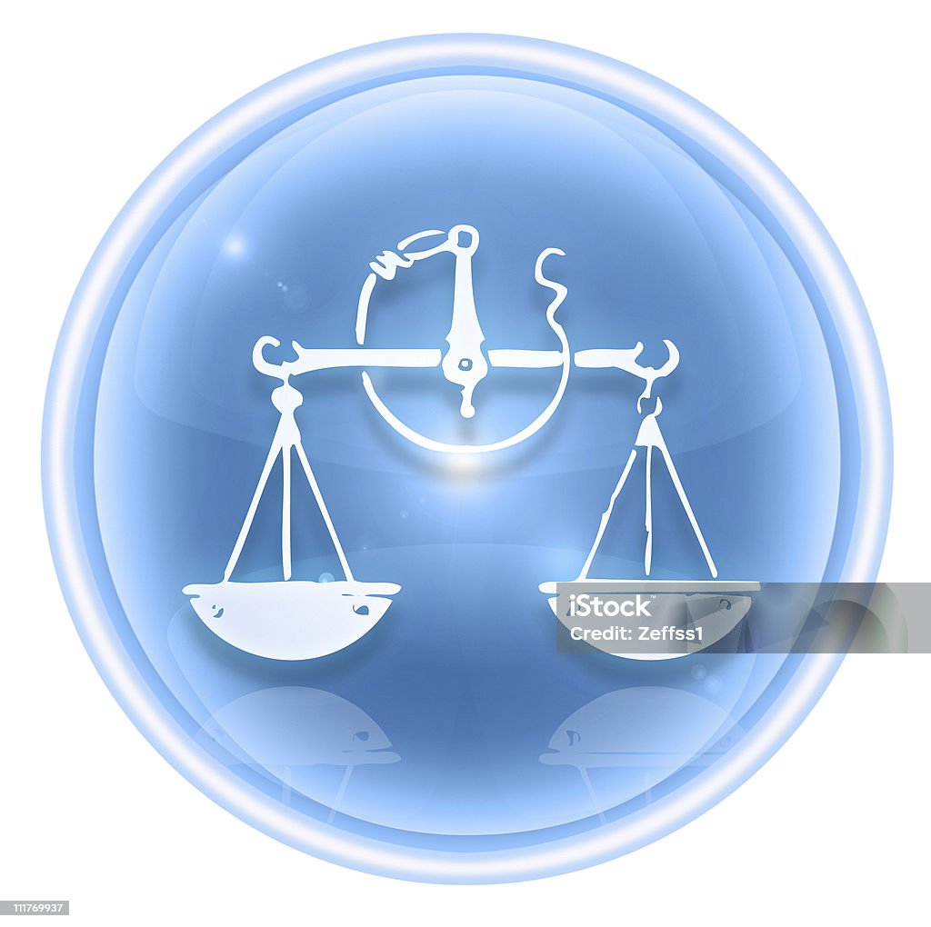 Libra zodiac icon ice, isolated on white background.  Astrology stock illustration