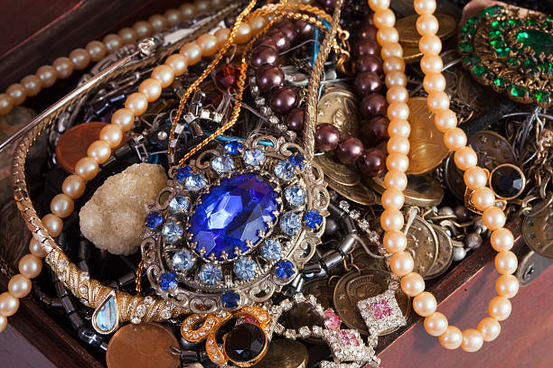 istock Closeup of full treasure chest 111778431