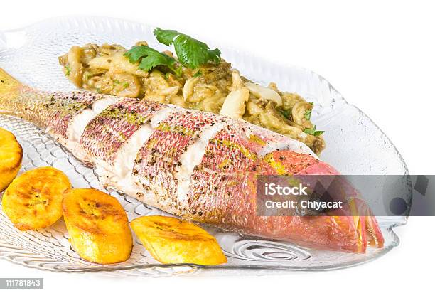 Roasted Yellow Tail Snapper Stock Photo - Download Image Now - Red Snapper, Roasted, Cut Out