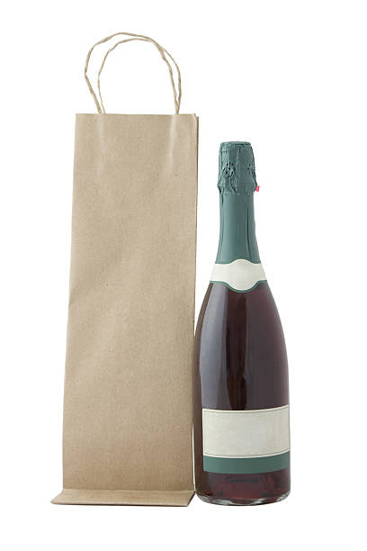 istock champagne bottle and brown bag 111789623