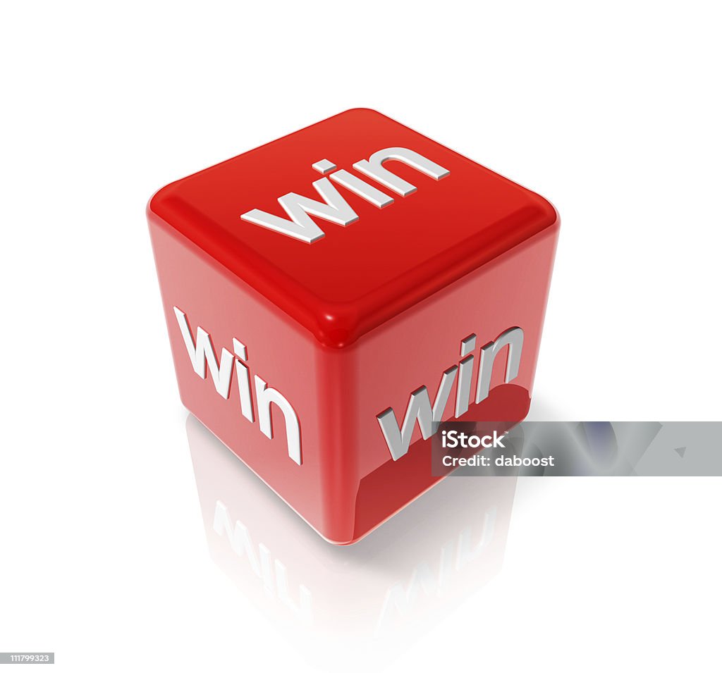 Win dado rosso - Foto stock royalty-free di Affari