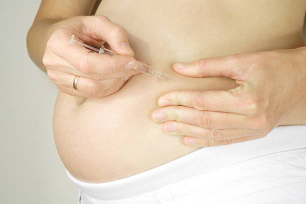 cuidado prenatal - diabetes insulin human fertility injecting fotografías e imágenes de stock