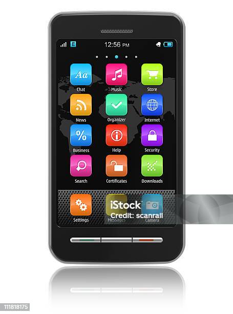 Il Touchscreen Smartphone - Fotografie stock e altre immagini di Agenda - Agenda, Attrezzatura per le telecomunicazioni, Bianco