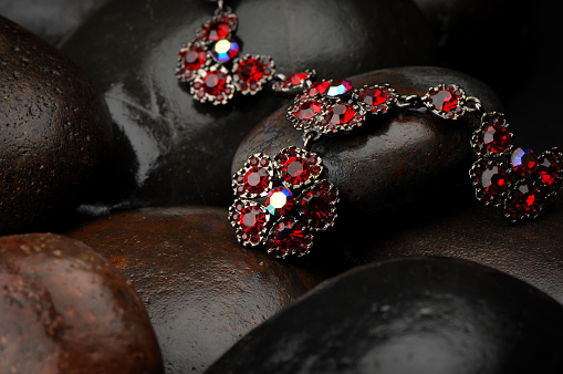 Ruby Necklace made of heart shapes