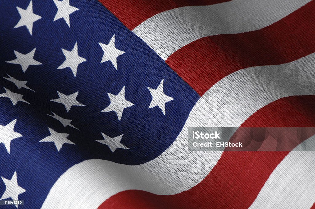 Amerikanische Flagge Studioaufnahme in Nahaufnahme Winken - Lizenzfrei Amerikanische Flagge Stock-Foto