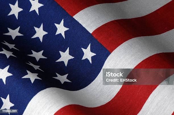 Amerikanische Flagge Studioaufnahme In Nahaufnahme Winken Stockfoto und mehr Bilder von Amerikanische Flagge