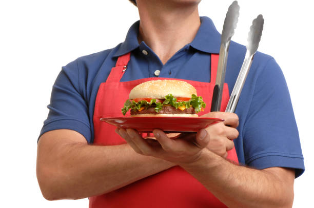 istock barbecue BBQ Male Chef Isolated on White Background 111845437