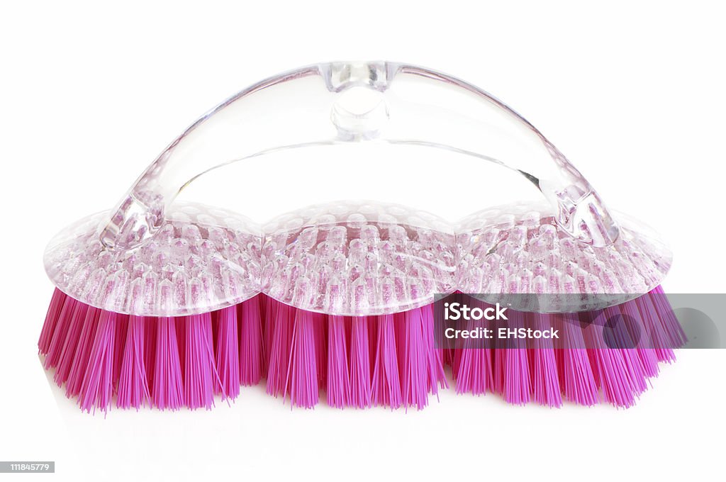 Hot Pink Escova para esfregar isolado em fundo branco - Royalty-free Afazeres Domésticos Foto de stock