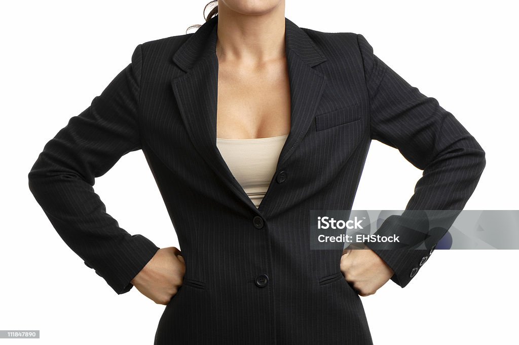 Femme d'affaires avec les mains sur les hanches, isolé blanc - Photo de Adulte libre de droits