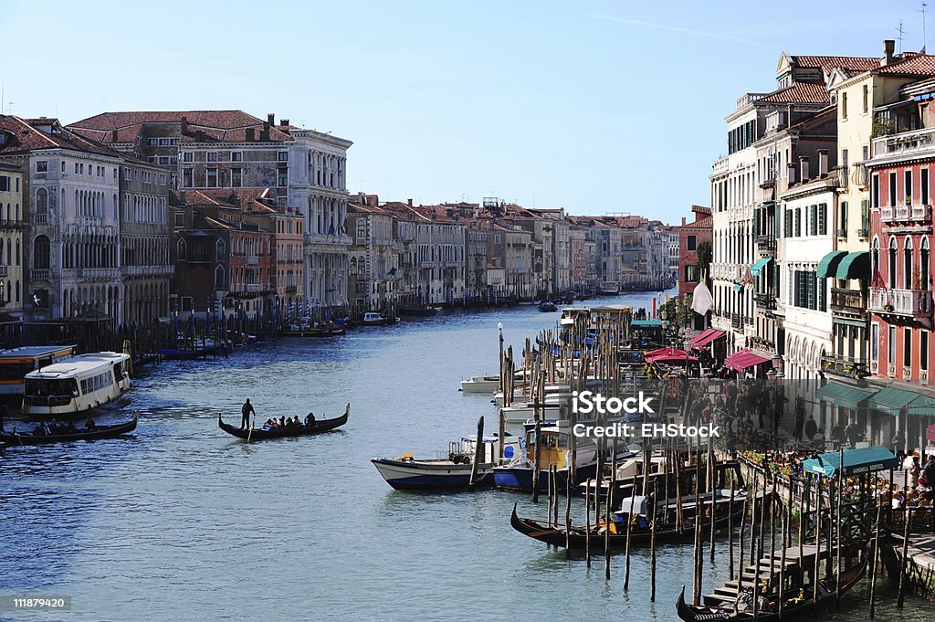 Grand Canal Wenecja Włochy z gondolami - Zbiór zdjęć royalty-free (Canal Grande - Wenecja)