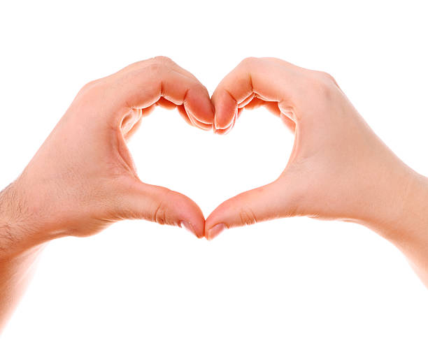 istock Male and female heart hands 111892266