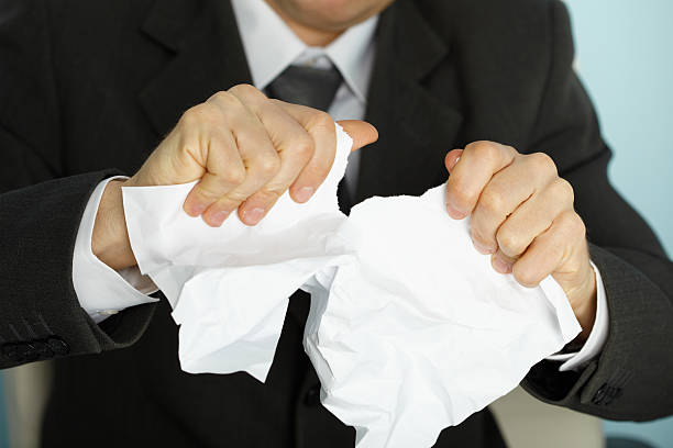istock Businessman violently tormented a paper 111899771