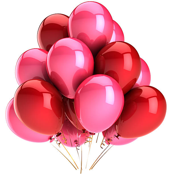 istock Red pink party helium balloons (Hi-Res) 111899905