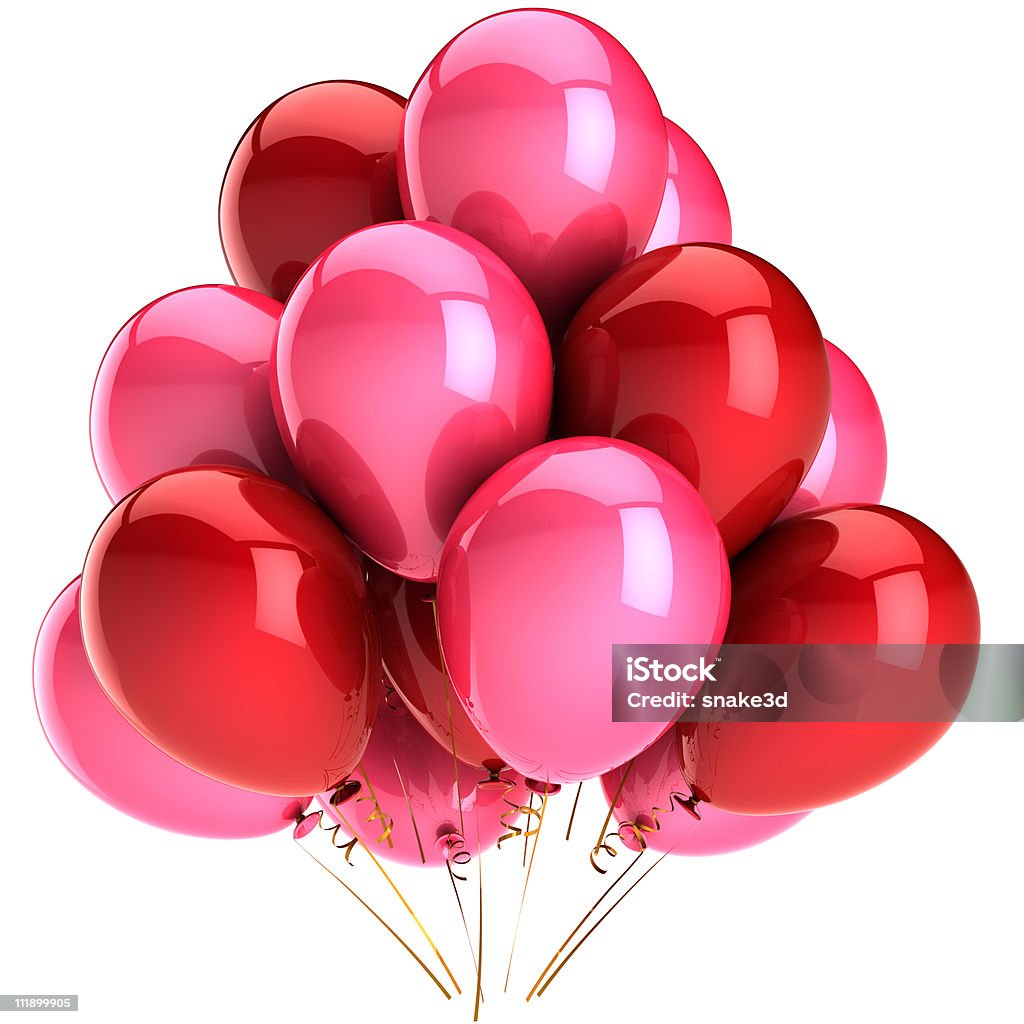Red Pink Party Helium Balloons Stock Photo - Image Now - Balloon, Pink Color, Glamour - iStock