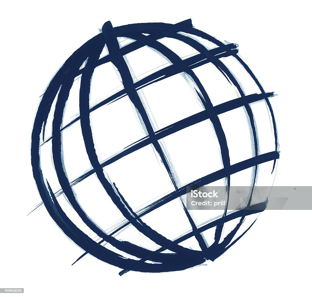 globe illustration sketch brushstroke and crayon sketchy illustration of a globe in white back Globe - Navigational Equipment stock illustration