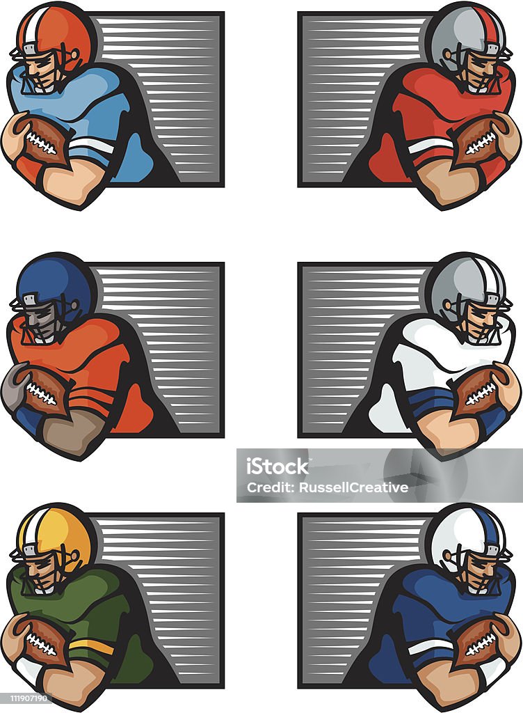 Joueurs de Football américain - clipart vectoriel de Joueur de football américain libre de droits
