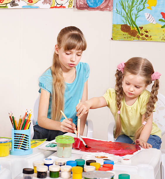 istock Child painting in preschool. 111908192