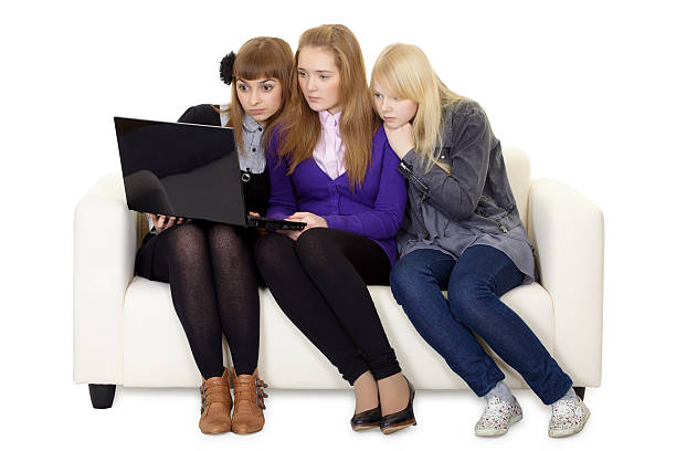 istock Young girl communicate on social network online 111908752