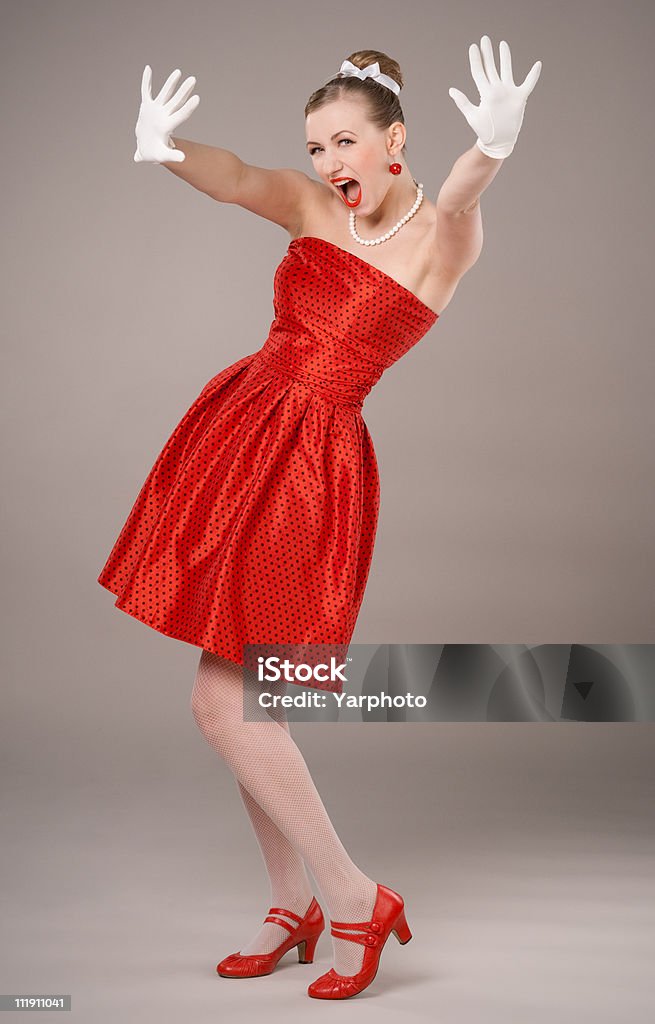 Linda Pin-up Mulher Jovem - Foto de stock de 1950-1959 royalty-free