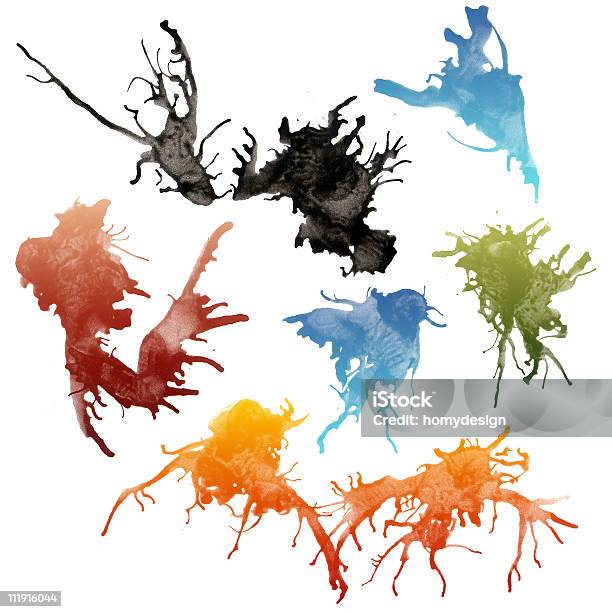 Ink Splashes Stock Photo - Download Image Now - Abstract, Blue, Color Image