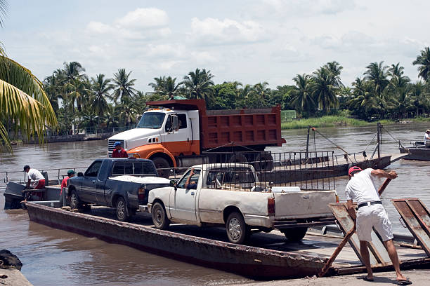 Third world river transport stock photo