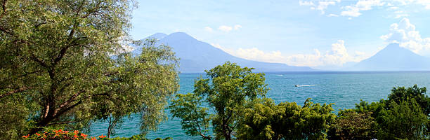 Large Panorama Lake Atitlan Guatemala stock photo