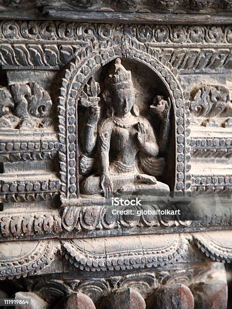 Narajan Vishnu Wood Carving Patan Nepal Stock Photo - Download Image Now - Ancient, Bas Relief, Capital Cities