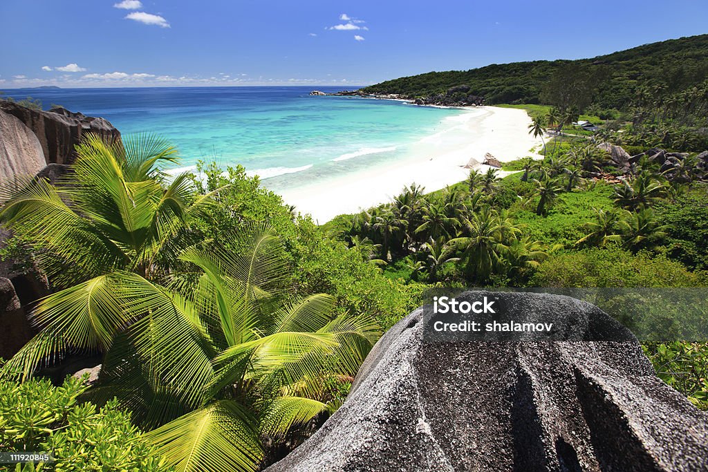 Grand Anse sull'isola di La Digue, Seychelles - Foto stock royalty-free di Seychelles