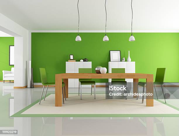 Grüne Esszimmer Stockfoto und mehr Bilder von Grün - Grün, Modern, Speisezimmer