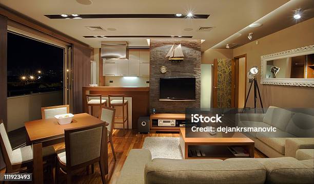Apartment Interior Stock Photo - Download Image Now - Apartment, Architecture, Bed - Furniture