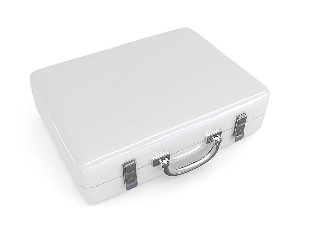 white briefcase stock photo