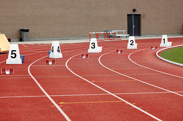 istock Lane Markers and Starting Blocks 111923820