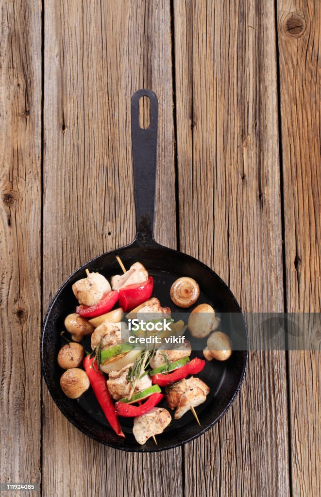 shish kebabs de frango - Foto de stock de Cogumelo Branco royalty-free