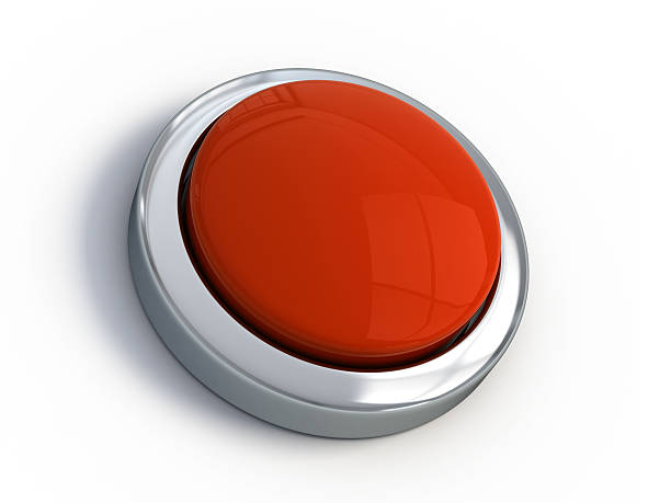 A large red emergency button on a white background Red emergency button on white background easy button image stock pictures, royalty-free photos & images