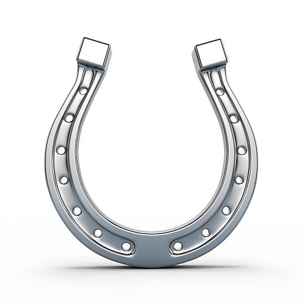 istock Isolated image of silver metal horseshoe 111925126