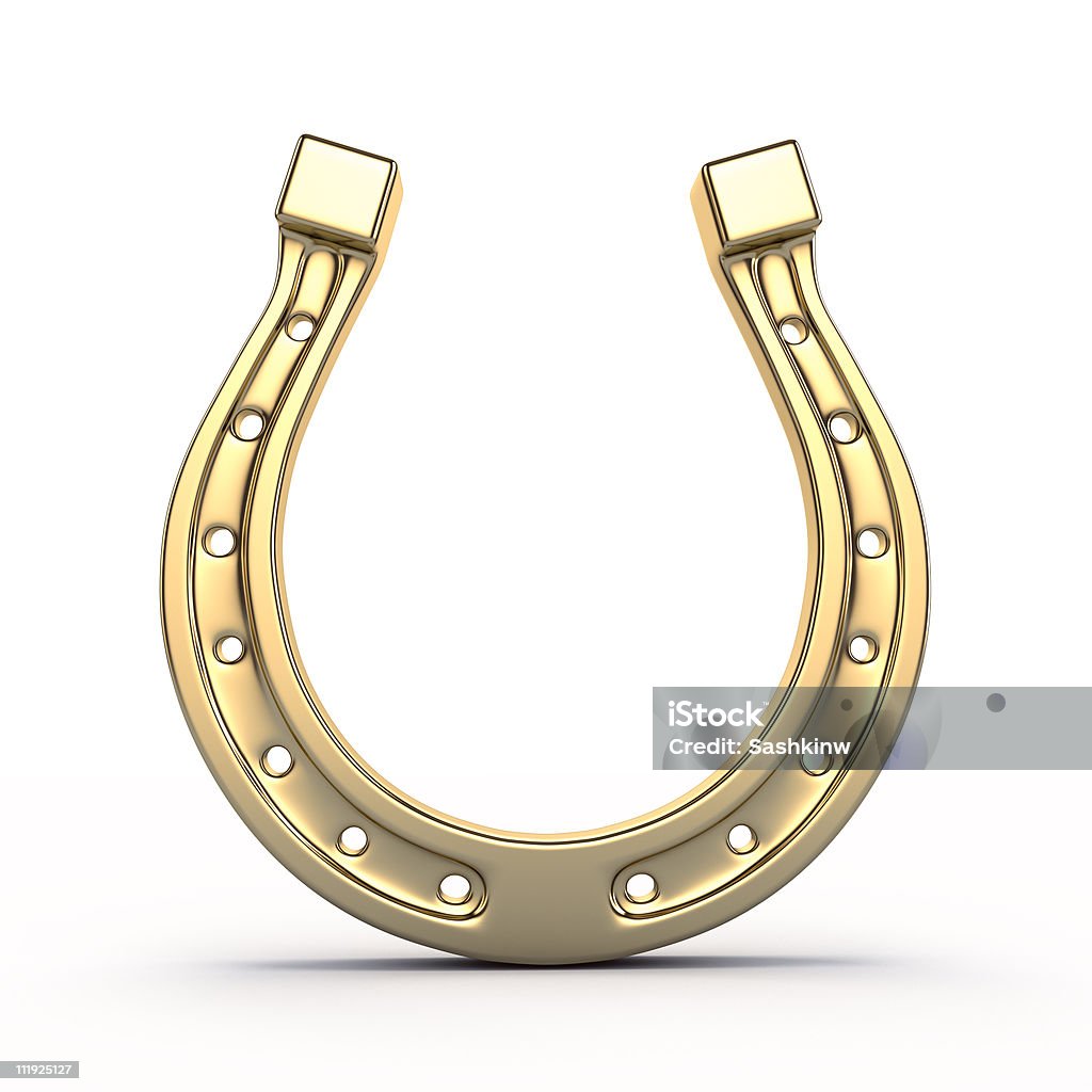 Gold horseshoe - Foto de stock de Ferradura royalty-free