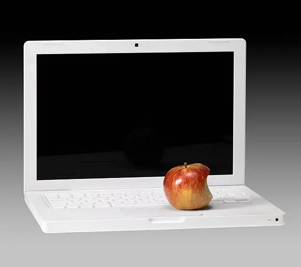 Photo of apple and computer